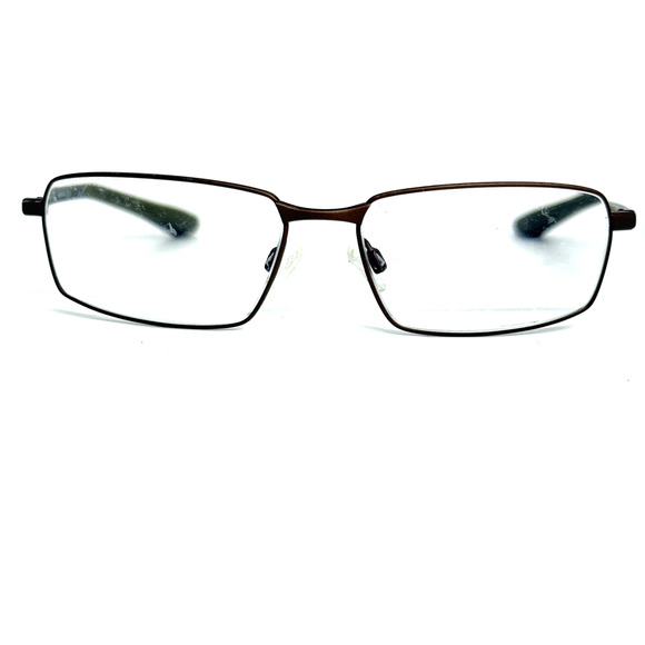 Nike 6072 211 Matte Black Green Rectangle Eyeglasses Frames 54-15 145 H19164 - Picture 1 of 7